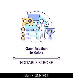 Gamification in sales concept icon Stock Vector