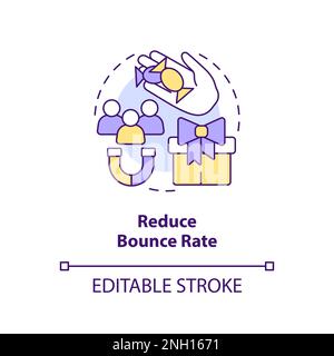Reduce bounce rate concept icon Stock Vector