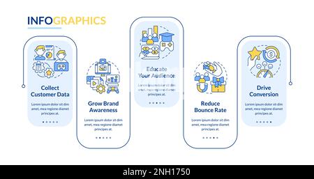 Gamification of digital marketing pros rectangle infographic template Stock Vector