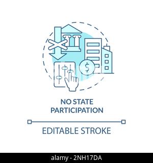 No state participation turquoise concept icon Stock Vector