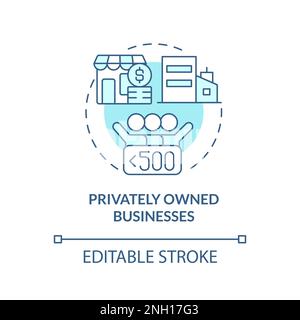 Privately owned businesses turquoise concept icon Stock Vector