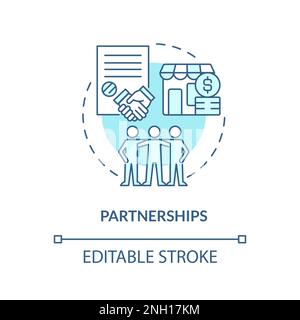 Partnerships turquoise concept icon Stock Vector