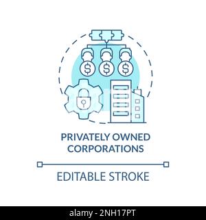 Corporations turquoise concept icon Stock Vector