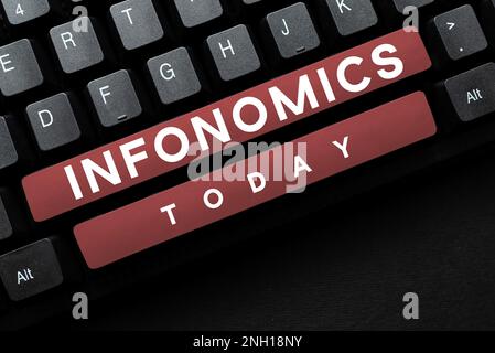 Writing displaying text Infonomics, Business overview visual image used to represent information or data Stock Photo