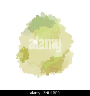 Create a serene and organic feel with this green watercolor paint stroke background. Perfect for botanical designs, invitations, and creative projects Stock Vector
