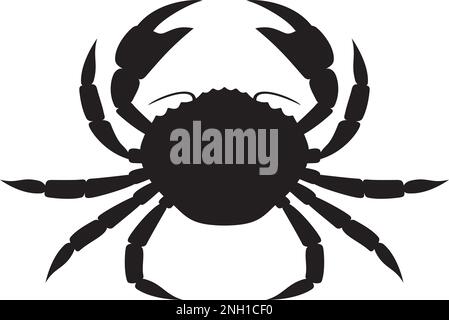 Crab animal silhouette, Vector illustration. Stock Vector