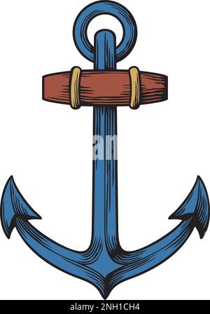 Anchor design color. Vector illustration. Stock Vector