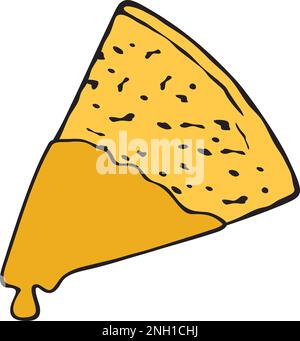 Mexican Corn chips Nacho with sauce. Vector illustration. Stock Vector