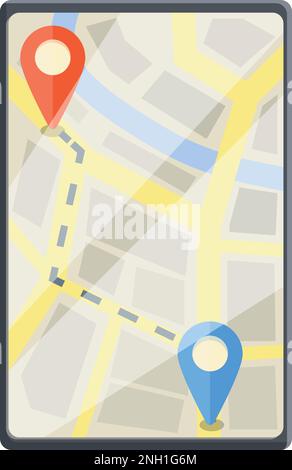Taxi city route icon cartoon vector. Car service. Driver order Stock Vector