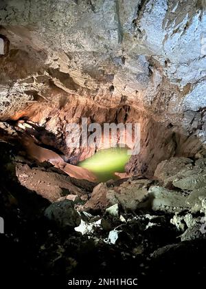 Voronia cave in Abkhazia, Georgia country Stock Photo