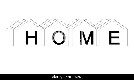 Home flat black and white colors round stamp icon Stock Photo - Alamy