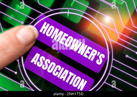 Handwriting text Homeowner's Association, Business concept Covers losses and damages to an individual's house Stock Photo