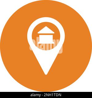 Bank Location icon design template vector illustration for graphic and web design or commercial purposes. Stock Vector