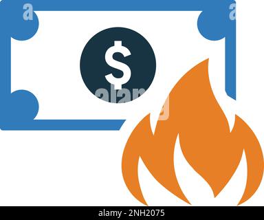 Money Burning icon. Fully editable vector EPS use for printed materials ...