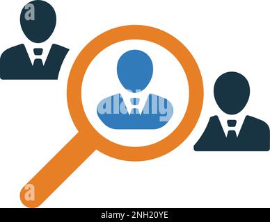Search Right Candidate Icon symbol for use on mobile apps, print media and web design or any type of design projects. Stock Vector