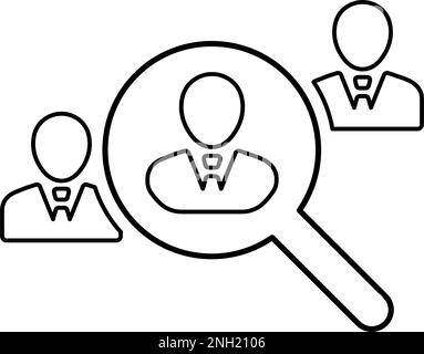 Search Right Candidate Icon symbol for use on mobile apps, print media and web design or any type of design projects. Stock Vector