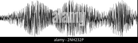 Seismogram or lie detector graph. Earthquake episode. Earth ground motion, sound or pulse record wave. Polygraph or seismograph diagram Stock Vector