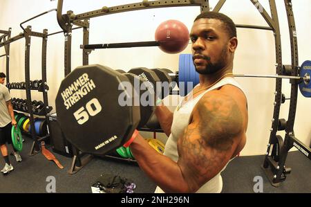 Spc. Tristan Parkes, a budding strongman and motivator, said he once pulled a 6-ton vehicle down a street.  He is a religious affairs specialist assigned to the Army Logistics University Support Battalion. Stock Photo