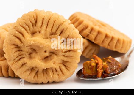 Namkeen Masala Mathri Also Called Matthi, Mathiya, Mathi, Farsi Poori, Farsan, Pharsaṇ Or Mathari Is Famous Tea Time Gluten Free Snacks Consumed Mostl Stock Photo