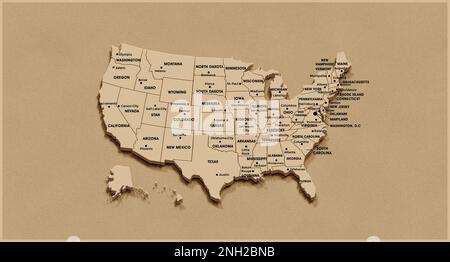 3d Us map Stock Photo