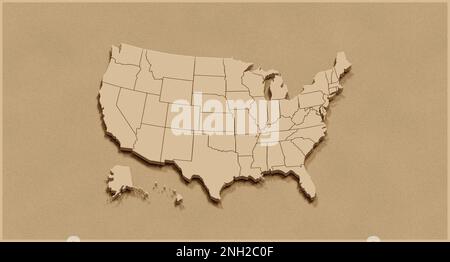 3d Us map Stock Photo