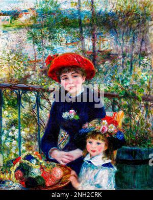 Two Sisters (On the Terrace) (1881) by Pierre-Auguste Renoir. Original from The Art Institute of Chicago. Stock Photo