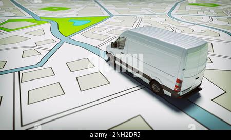 GPS Global positioning system tracking map on device screen Stock Photo ...