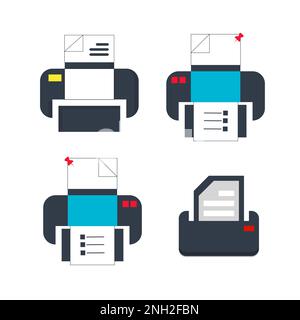 Printer Icon Vector Design Template. Print paper or document sign. Home printer icon. Flat illustration of home printer vector icon for web design Stock Vector