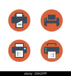 Printer Icon Vector Design Template. Print paper or document sign. Home printer icon. Flat illustration of home printer vector icon for web design Stock Vector