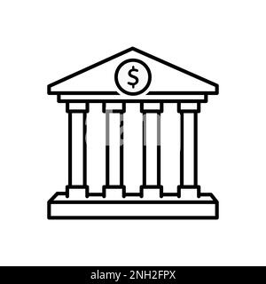 vector bank building illustration. government office symbol - banking icon Stock Vector