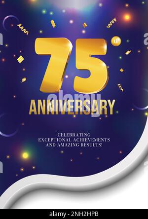 75 years anniversary design template. 75th logo. Vector and ...