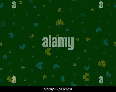 Clover leaves seamless pattern. Festive background for Saint Patrick's Day. Green clover leaves for good luck. Background for greeting card, wrapping Stock Vector