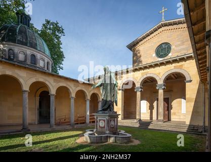 Church of Peace (Friedenskirche) Inner Courtyard and Jesus Statue - Potsdam, Brandenburg, Germany Stock Photo