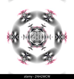 Abstract fractal background. Rainbow, pearlescent glow wallpaper. Digital geometry ornament. Explosion of color energy.Decorative and magic esoteric s Stock Photo