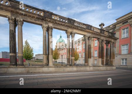 Ringer Colonnade and St. Nicholas Church - Potsdam, Brandenburg, Germany Stock Photo