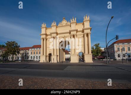 Brandenburg Gate (Brandenburger Tor) at Luisenplatz Square - Potsdam, Brandenburg, Germany Stock Photo