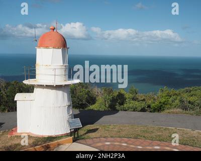 Lighthouse on Grassy Hill in Cooktown overlooking the ocean Stock Photo