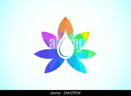 Marijuana leaf. Medical cannabis. Hemp oil. Cannabis or marijuana leaf low poly style logo Stock Vector