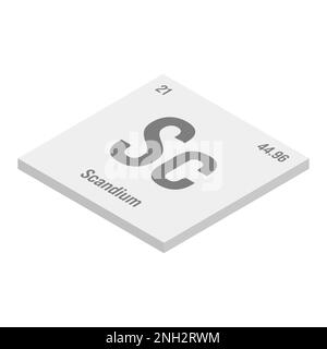 Scandium symbol. Element number 21 of the Periodic Table of the ...