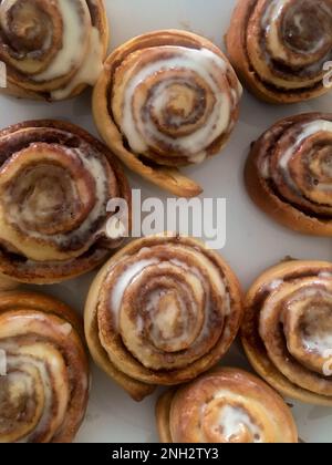 cinnamon roll ready to eat Stock Photo