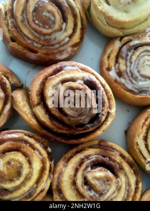 cinnamon roll ready to eat Stock Photo