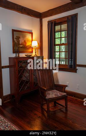 Architectural details of restored Michigan Property Stock Photo