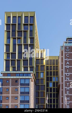 Oslo, Norway. Aprill 30, 2022: A cluster of high-rise office buildings and a hotel in Osolo town centre, Stock Photo
