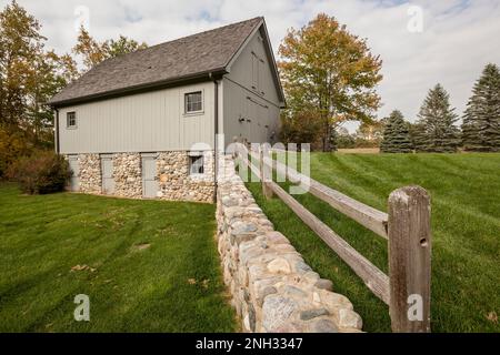 Architectural details of restored Michigan Property Stock Photo