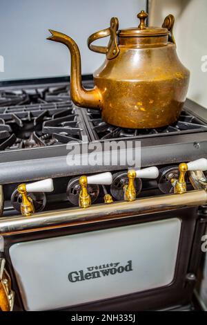 Architectural details of restored Michigan Property Stock Photo