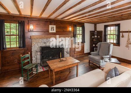 Architectural details of restored Michigan Property Stock Photo