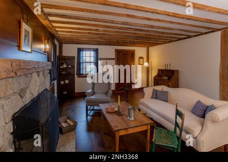 Architectural details of restored Michigan Property Stock Photo