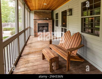 Architectural details of restored Michigan Property Stock Photo