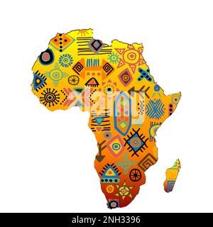 Africa map with ethnic motifs pattern Stock Vector Image & Art - Alamy