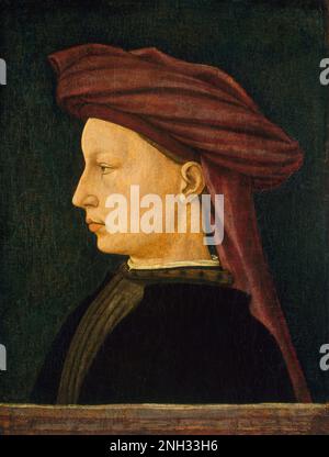 Florentine 15th Century Profile Portrait of a Young Man 1430/1450 Stock Photo